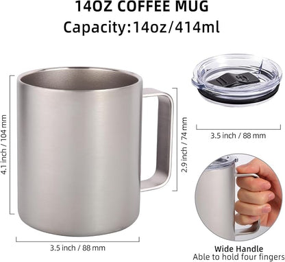 Volhoply 14oz Insulated Stainless Steel Coffee Mug - Image 2