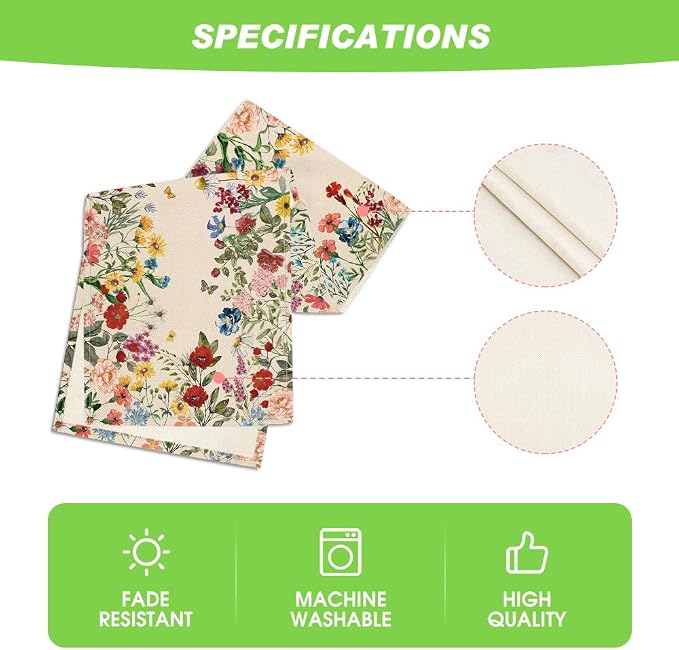 Artoid Mode Plants Floral Butterfly Valentine's Table Runner, Anniversary - Image 5