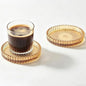Round Modern Clear Coasters Set of 2, Glass Cup Coaster Modern Crystal Coasters by Unknown