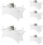 Fokitut 6 Pack Spandex Table Cover for 6FT Table Universal Fitted Stretch Tablecloth for Party, Banquet, Wedding and Events-White