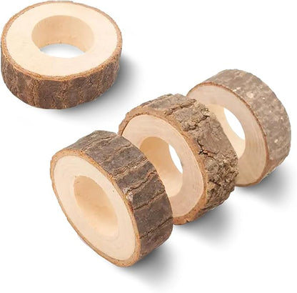 Jolitee's Handmade Rustic Wooden Napkin Rings Set of 4 | Elegant, Lightweight by Jolitee