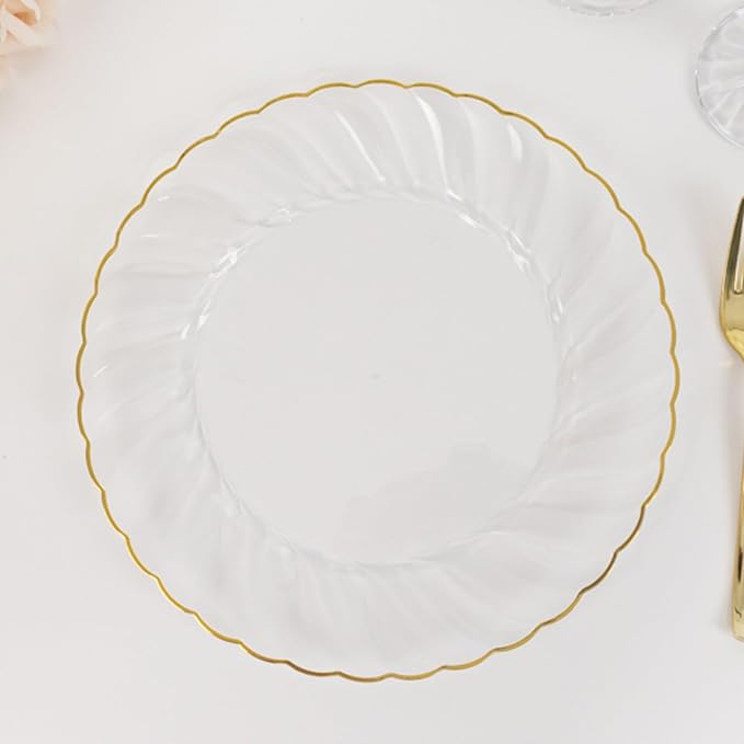Efavormart 10-Pack 10" Clear Plastic Dinner Plates by efavormart
