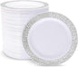 100 Pack Elegant White Plastic Plates by supernal