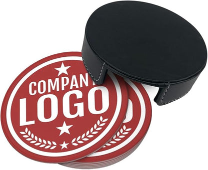 Custom Leather Coasters with Logo - Image 4