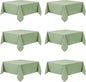 6-Pack Sage Green Tablecloths for Square Tables, 54 x 54 Inches, Stain-Resistant Polyester Fabric for 2 Foot Tables - Washable Table Covers for Weddings, Banquets, Birthday Parties, Events