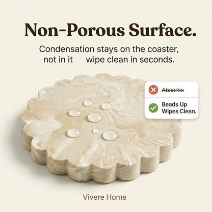 Concrete Stone Coasters Set of 4, Coffee Table Decor, Cute Coasters - Image 5