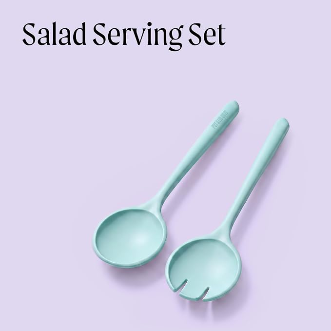 Salad Servers - Spoon and Fork Serving Set, Certified Recycled Food-Safe Plastic - Image 3
