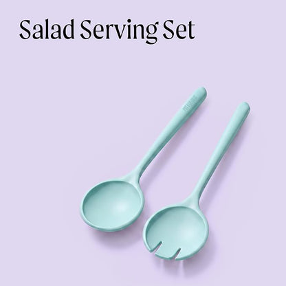 Salad Servers - Spoon and Fork Serving Set, Certified Recycled Food-Safe Plastic - Image 3