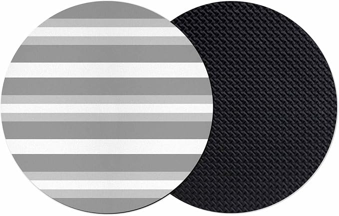 Grey Stripe Coasters Set of 2, Minimalist Farmhouse Striped Soft Absorbent by PIEPLE