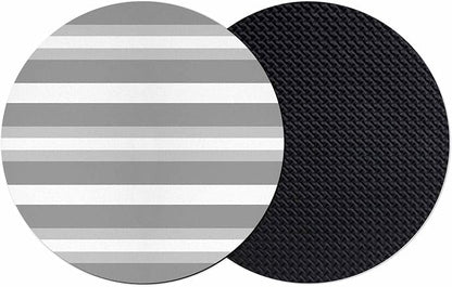 Grey Stripe Coasters Set of 2, Minimalist Farmhouse Striped Soft Absorbent by PIEPLE