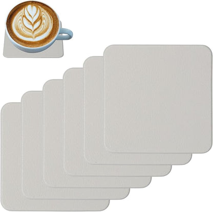 uxcell 6 Pcs Faux Leather Coasters, 3.9 x 3.9 Square Coasters by uxcell