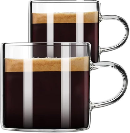 PARACITY Espresso Shot Glass Set of 2, 4.3 fl oz Clear Cups by PARACITY