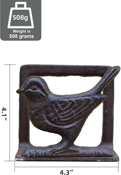 Exquisite Vintage Cast Iron Napkin Holder With Playful Standing Animal Motif - Elevate Elegance And Functionality In Your Table Setting (Birdie)