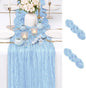 2 Pack Light Blue Cheesecloth Table Runner 17x108 Inch Boho Rustic Semi Sheer by Unknown