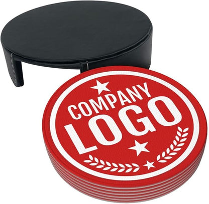 Custom Leather Coasters with Logo - Image 3