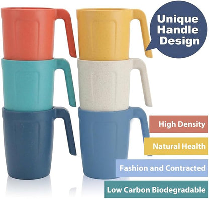 Homienly Wheat Straw Coffee Mugs, Alternative to Plastic Coffee Cups, - Image 4