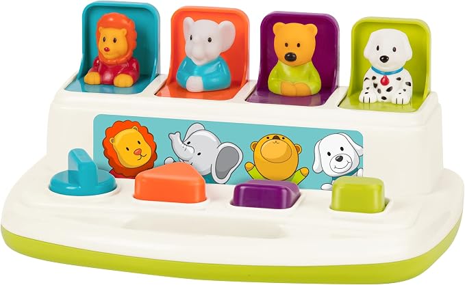 Battat Pop-Up Toy, Pop-Up Pals Cause-and-Effect Animal Toy, 4 Pals | 4 animal by Battat