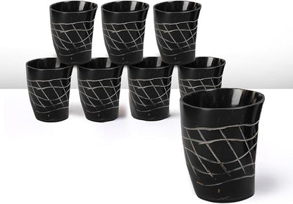 Handicrafts Home Viking Horn Shot Glasses Set of 8, Handmade Natural Ox Horn by HandicraftsHome