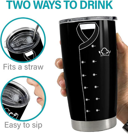 Gifts for Women Men Chef Tumbler 20oz Chef Stainless Steel Insulated Tumblers - Image 7