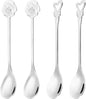 PATIKIL 4pcs Coffee Spoons, Heart/Rose Tea Spoons 304 Stainless Steel Teaspoons by PATIKIL