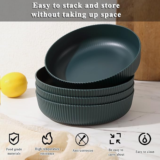 Kyraton Pasta Bowls Set of 4, 37oz Salad Bowls Soup Bowls Large Pasta Serving - Image 4