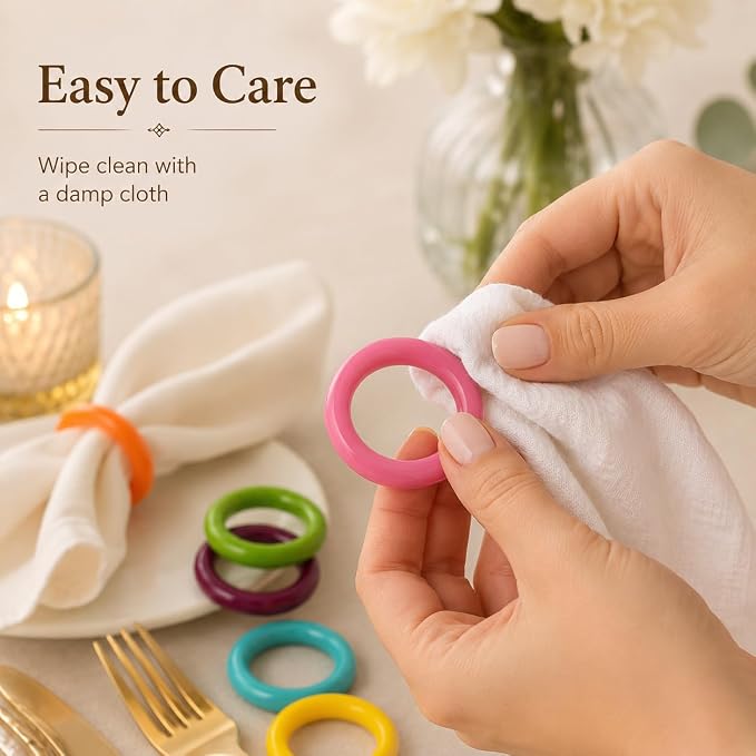 Pastel Epoxy Resin Napkin Rings, rust-resistant, 2.25x2.25x0.5 in, farmhouse - Image 9