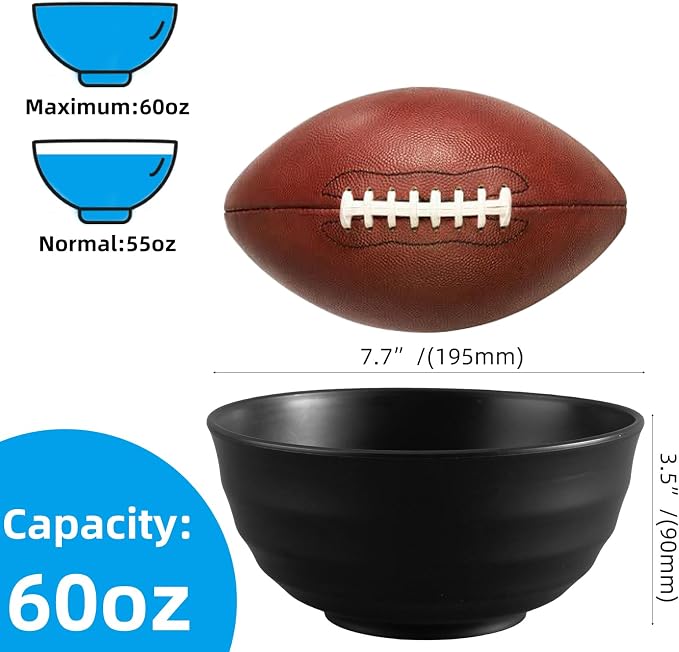 60oz Wheat Straw Bowls, Unbreakable Large Capacity Serving Bowls, Microwave & - Image 5