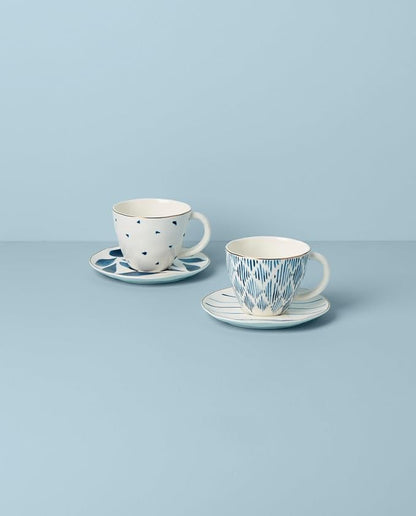 Lenox Blue Bay 4-Piece Teacup & Saucer Set - Image 2