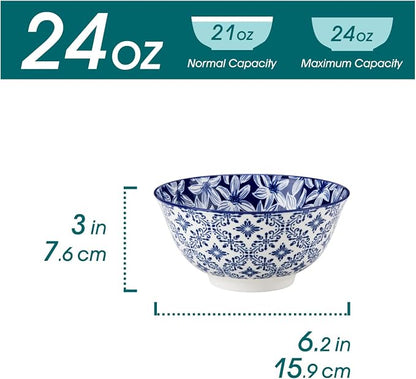 vancasso SELENE 24 oz Ceramic Cereal Bowls, Dishwasher & Microwave Safe - Image 2