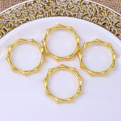 Shining Gold Bamboo Napkin Rings Set of 4 - Image 5