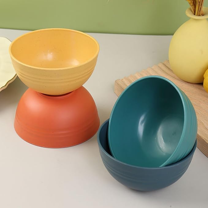 Unbreakable Wheat Straw Cereal Bowls Set of 4, 24 OZ Microwave and Dishwasher - Image 7