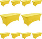 10-Pack 6ft Spandex Table Covers for Rectangle Standard Folding Tables - Wrinkle Resistant Stretch Tablecloths - Ultimate Fitted Table Protector for Parties, Banquet, Wedding