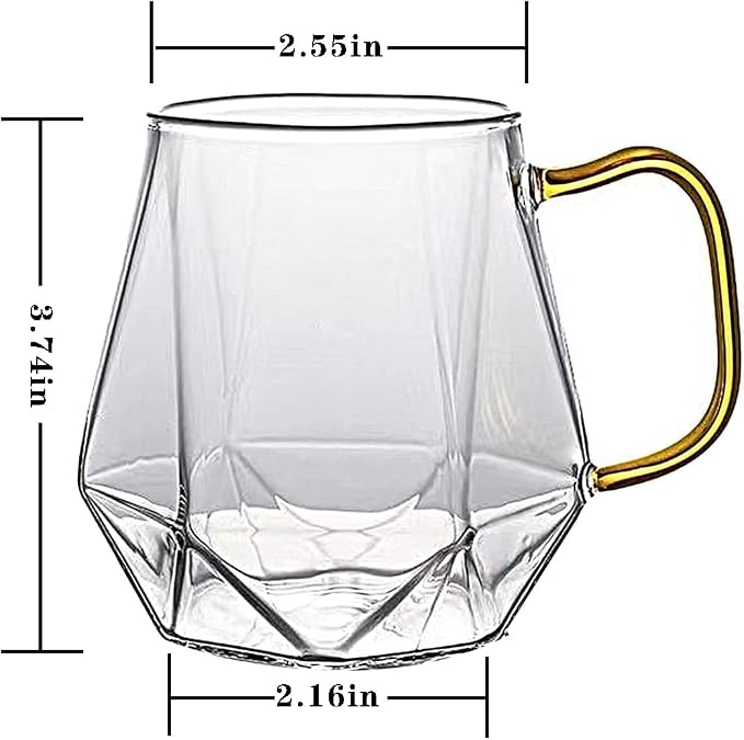 AEFPOYMXU 4pcs Crystal Clear Glass Coffee Cups Set - Image 5