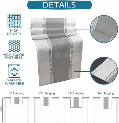 Farmhouse Grey Table Runners 108 inches Long, Stripes Linen Table Runner - Image 7