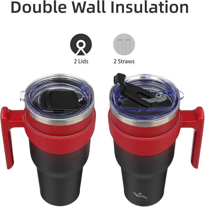 Konokyo 30 oz Tumbler with Handle and Straw, Insulated Travel Mug | Mystic - Image 3