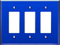 LIDER Reflective Acrylic Decorator Wall Plate, Mirrored Light Switch Plate, Plexiglass Outlet Cover, Acrylic Glass, Oversized 3-Gang 5.25" x 7.06", LWP-33O-ABL, Blue