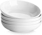 MALACASA 8.85" Large Pasta Bowls, 42 OZ White Salad Bowls Soup Bowls, Porcelain by MALACASA