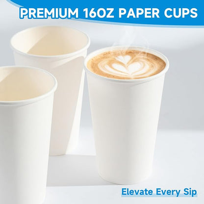 RACETOP Disposable Paper Coffee Cups 16 oz 500 Pack | BPA-free, Coffee Shop - Image 6