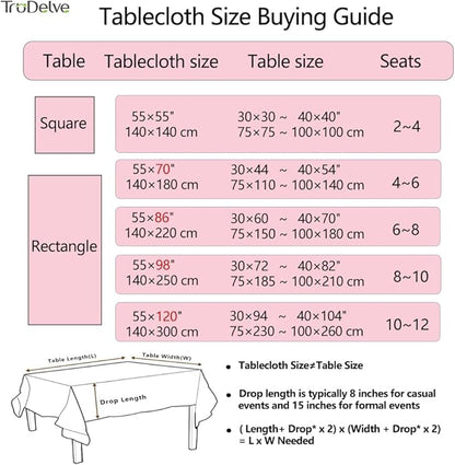TruDelve Cotton Square Tablecloth Red Striped Tablecloths Ourdoor Table Cloth Square Tables Cloth Tablecloth for Card Table Cover (55"x55", Red)