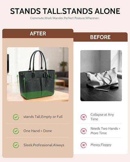 Laptop Tote Bag for Women, Leather Work Tote Bags - Image 4