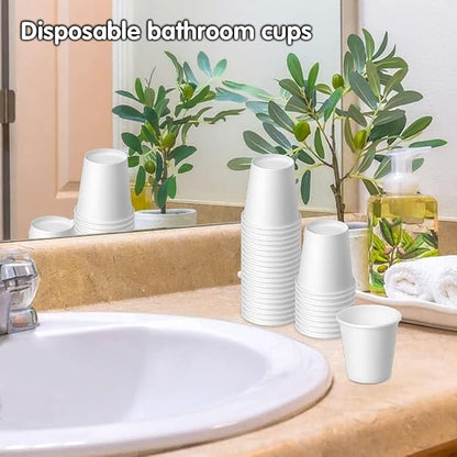 3 oz 50 Pack Disposable Cups, Small Paper Cups Mouthwash Cups | Bathroom Cups - Image 4
