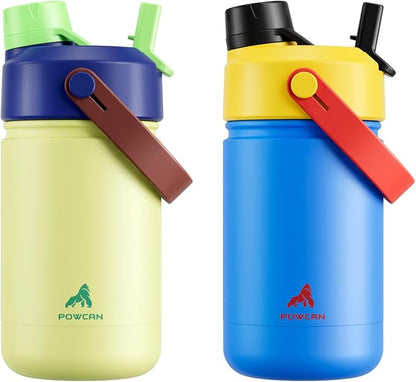 POWCAN 2 Pack 12 oz Kids Insulated Water Bottle by POWCAN