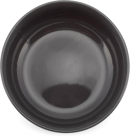 Elanze Designs Bistro Glossy Ceramic 6.5 inch Dinnerware Bowls Set of 4 - Perfect for Everyday uses from Soup, Pasta, Salad, Cereal, Ice cream, Ramen and Pho, Charcoal Grey
