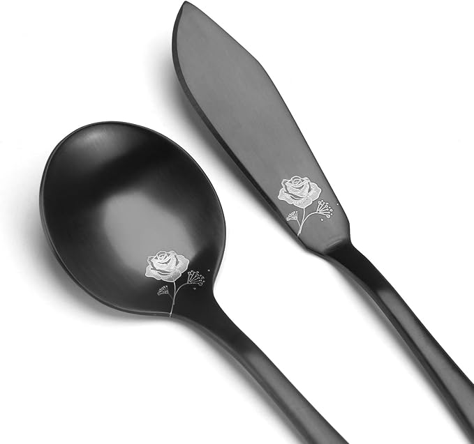 Matte Black Serving Set, sharecook 5-Piece 18/0 Stainless Steel Large Hostess - Image 4