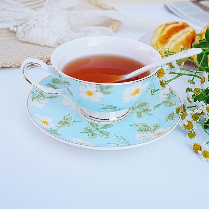 Bone China Tea Cup and Saucer Set - Image 2