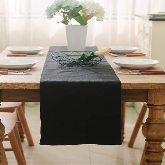 Dinning Table Runner 12 x 60 Inches Farmhouse Kitchen Coffee Burlap Table Runner - Image 2