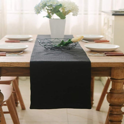 Dinning Table Runner 12 x 90 Inches Farmhouse Kitchen Coffee Burlap Table Runner by NATUS+WEAVER