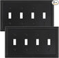 2-Pack Quad Toggle Light Switch Cover Plate, 4 Gang Metal Switch Plate Covers, Black Pearls Decorative Wall Plate, Corrosion Resistant