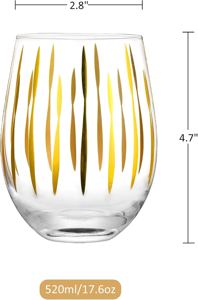 Joeyan Hand Blown Stemless Wine Glasses - Image 6