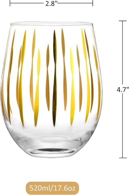 Joeyan Hand Blown Stemless Wine Glasses - Image 6